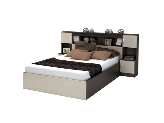Кровать с прикроватным блоком Бася КР-552 (Стендмебель)